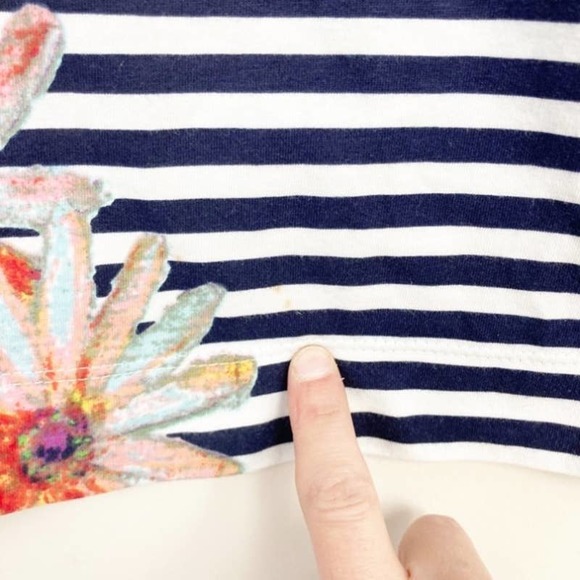 French Connection Navy Striped Floral Dress - Picture 4 of 8